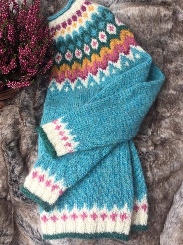 Riddari glacier blue heather - garnpakke
