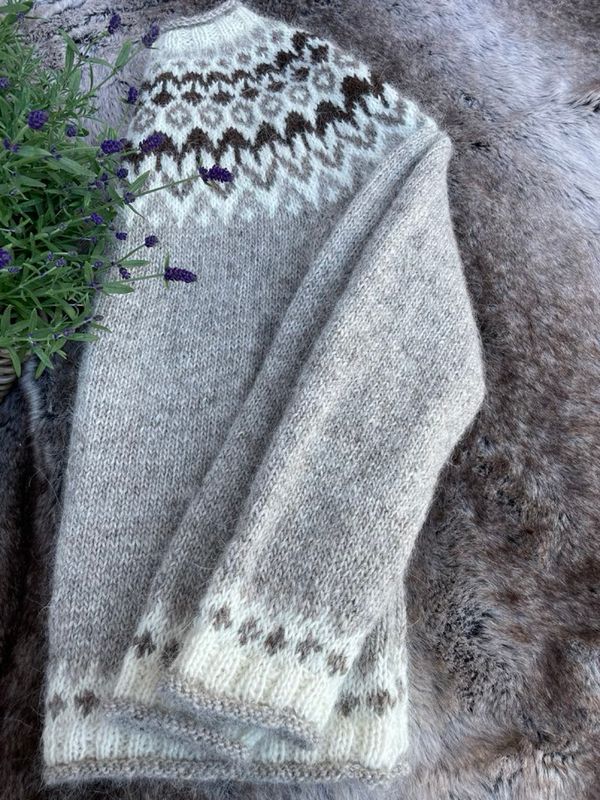Riddari light beige heather - brun  garnpakke