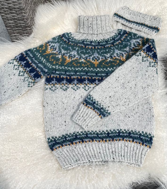 ALASUQ POLAR light grey tweed~ blue - garnpakke