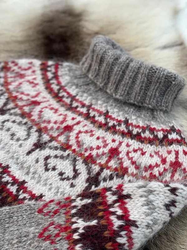 ALASUQ POLAR - Oatmeal - heather - red  garnpakke